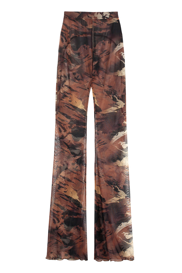 Printed flared trousers-0